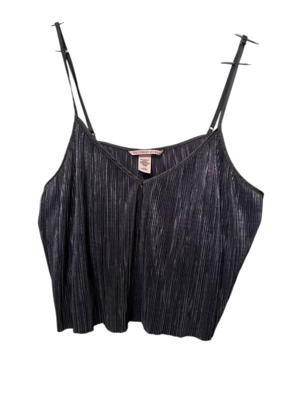 Victoria's Secret Satin Camisole Tank Top Spaghetti Straps Sleepwear Gray L